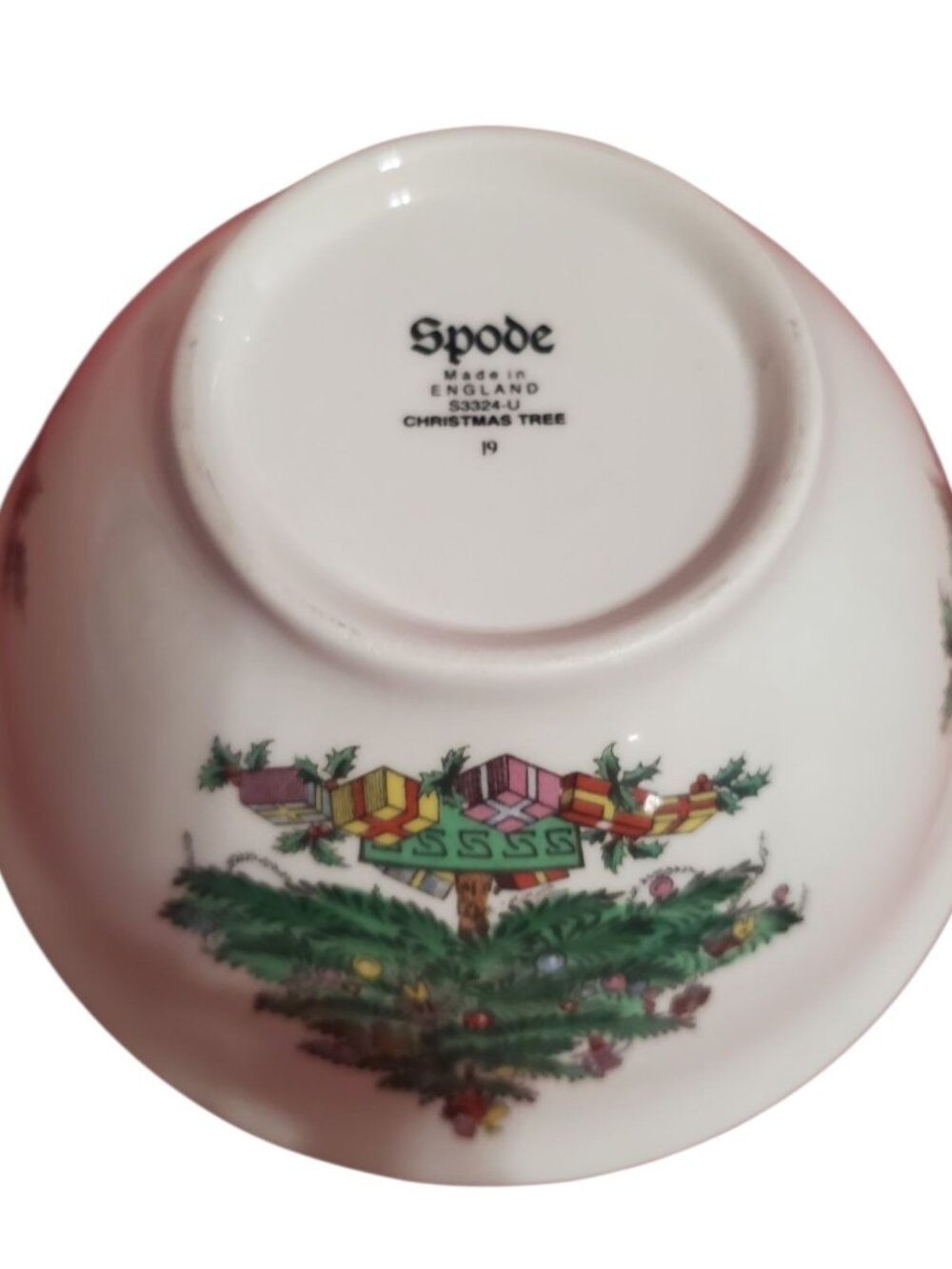 Spode Christmas Tree Bowl  Red transferware Holiday serving bowl - Picture 4 of 10